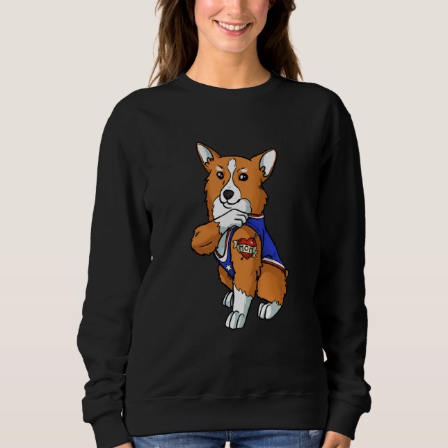 Pembroke Welsh Corgi Corgi Love Mom Puppy Sweatshirt (Front)