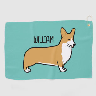Pembroke Welsh Corgi Custom Name Golf Towel