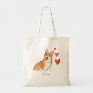 Pembroke Welsh Corgi Custom Pet Name Tote Bag