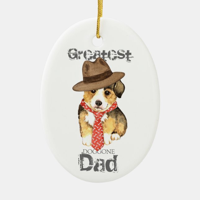 Pembroke Welsh Corgi Dad Ceramic Ornament (Front)
