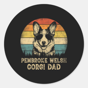 Pembroke Welsh Corgi Dad Dog Lovers Father's Day T Classic Round Sticker