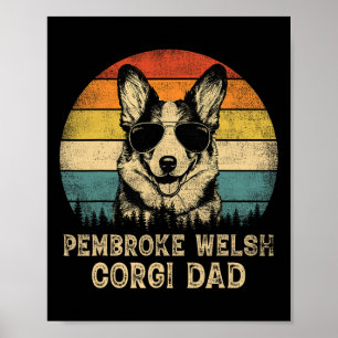 Pembroke Welsh Corgi Dad Dog Lovers Father's Day T Poster
