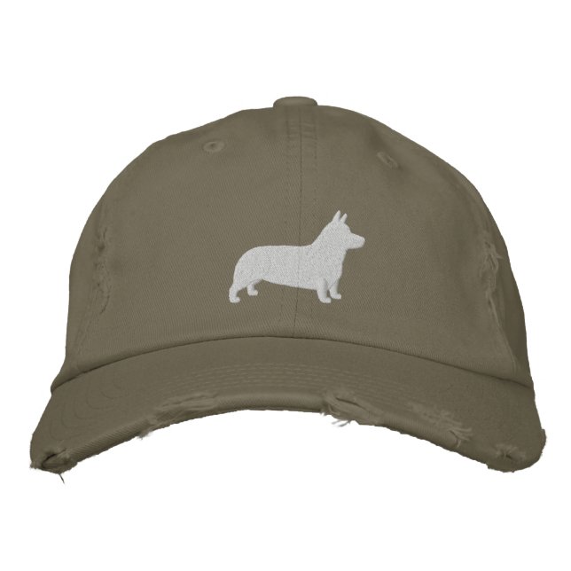 Pembroke Welsh Corgi Dog Breed Silhouette Embroidered Hat (Front)