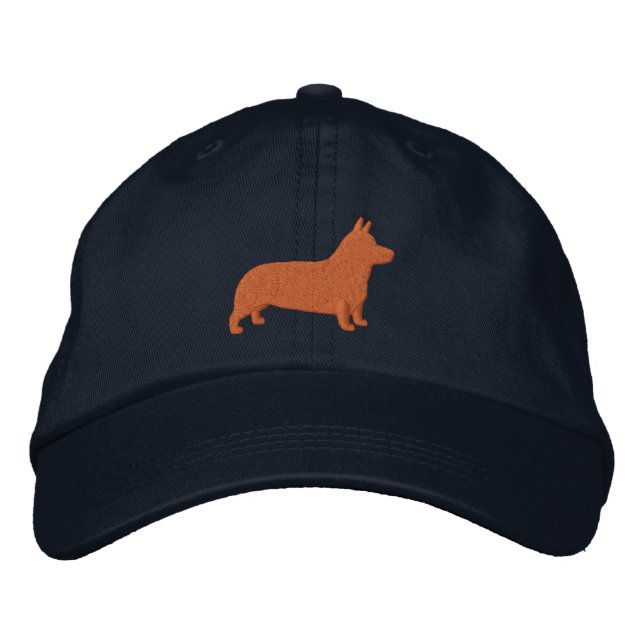Pembroke Welsh Corgi Dog Breed Silhouette Embroidered Hat (Front)