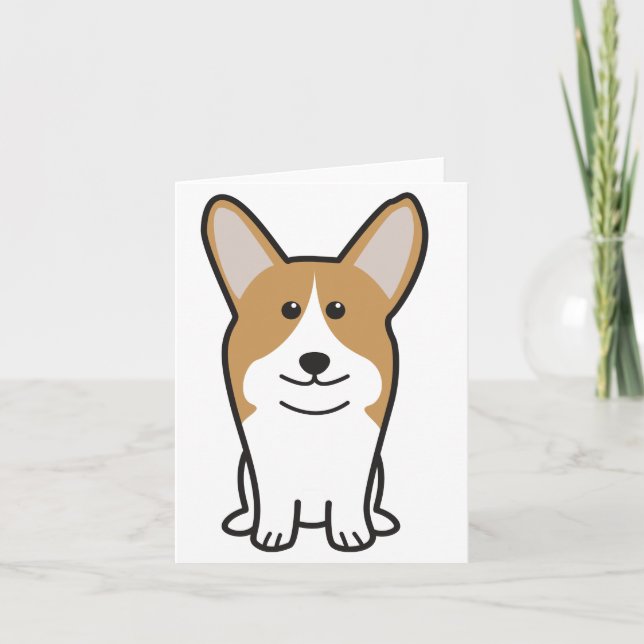 Pembroke Welsh Corgi Dog Cartoon Card (Front)