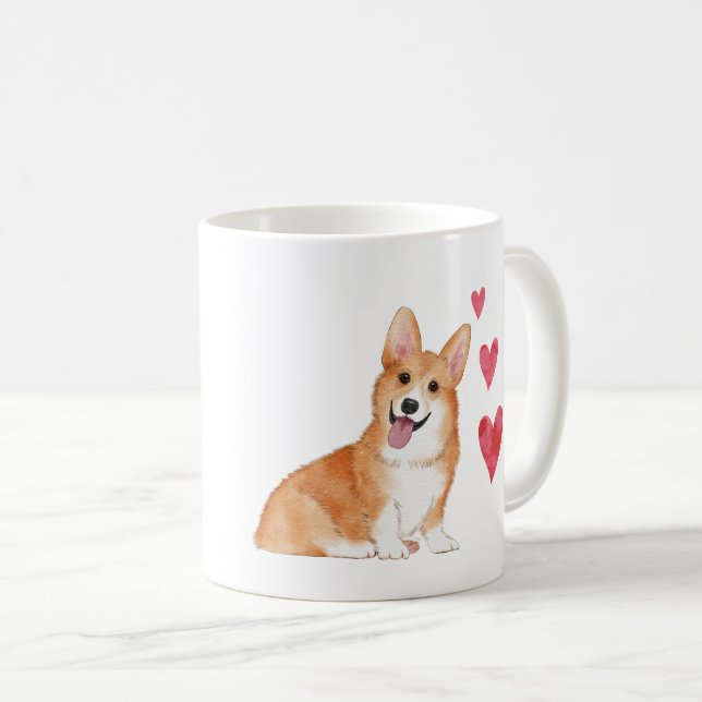 Pembroke Welsh Corgi Dog Custom Name   Coffee Mug (Front Right)