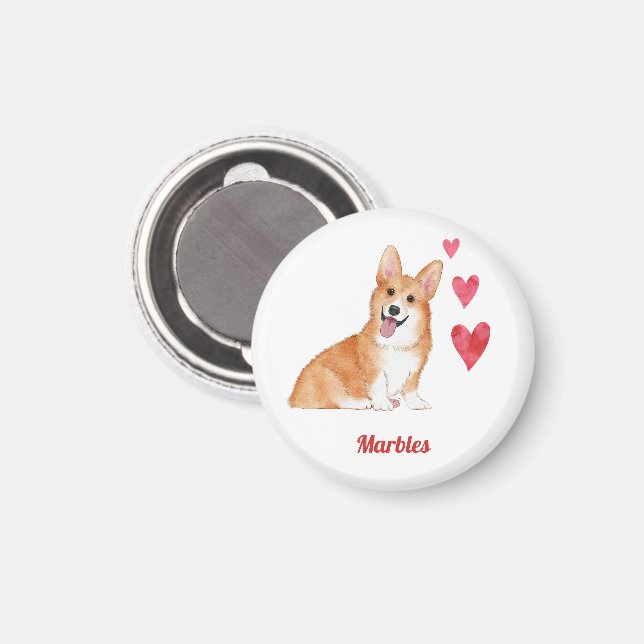 Pembroke Welsh Corgi Dog Custom Name   Magnet (Front/Back)