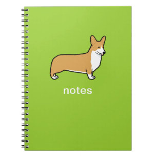 Pembroke Welsh Corgi Dog Graphic with Custom Text Notebook