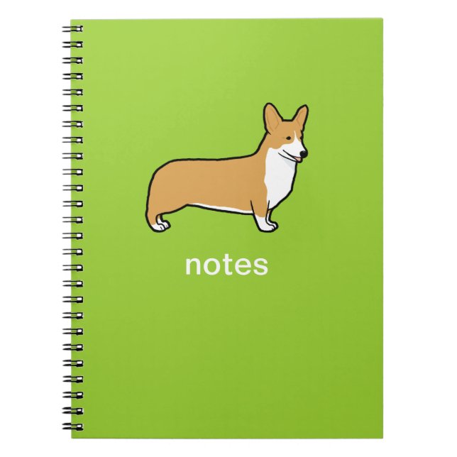 Pembroke Welsh Corgi Dog Graphic with Custom Text Notebook (Front)