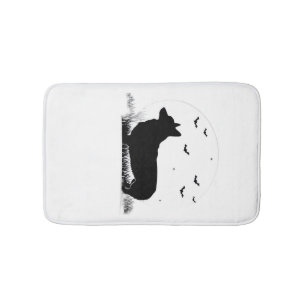 Pembroke Welsh Corgi Dog ? Halloween Moon Silhouet Bath Mat