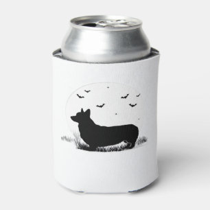Pembroke Welsh Corgi Dog � Halloween Moon Silhouet Can Cooler