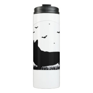 Pembroke Welsh Corgi Dog ? Halloween Moon Silhouet Thermal Tumbler