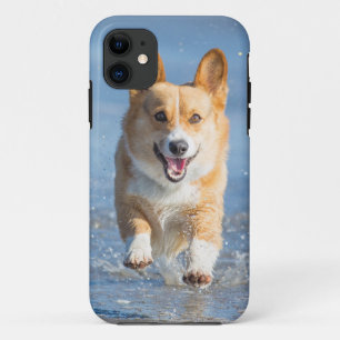 Pembroke Welsh Corgi Dog Running On The Beach iPhone 11 Case