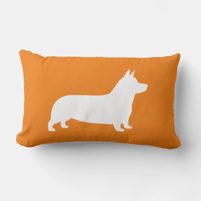 Pembroke Welsh Corgi Dog Silhouette Lumbar Cushion (Front)