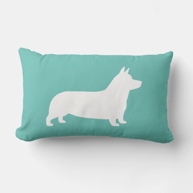 Pembroke Welsh Corgi Dog Silhouette Lumbar Cushion (Front)