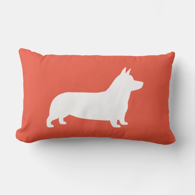 Pembroke Welsh Corgi Dog Silhouette Lumbar Cushion (Front)