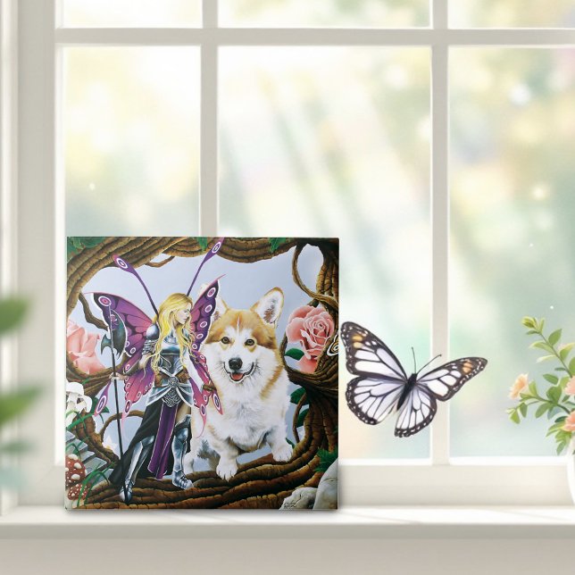Pembroke Welsh Corgi Fairy Fantasy Ceramic Tile (Creator Uploaded)