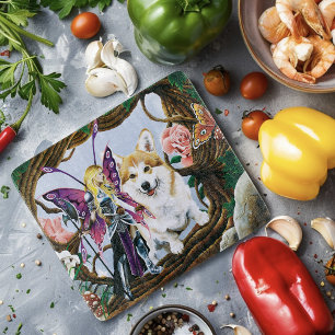 Pembroke Welsh Corgi Fairy Fantasy Cutting Board