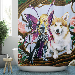 Pembroke Welsh Corgi Fairy Fantasy Shower Curtain
