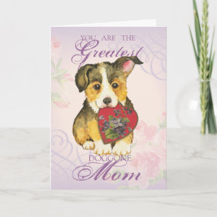 Pembroke Welsh Corgi Heart Mum Card