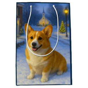 Pembroke Welsh Corgi Holiday Medium Gift Bag