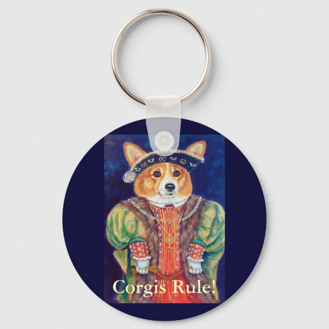 Pembroke Welsh Corgi King Keychain (Front)