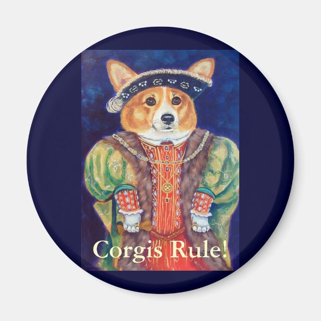Pembroke Welsh Corgi King Magnets (Front)