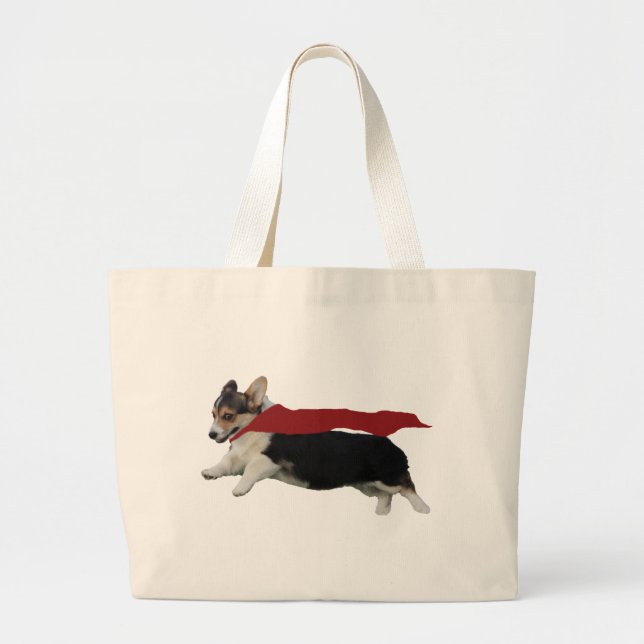Pembroke Welsh Corgi Large Tote Bag (Front)
