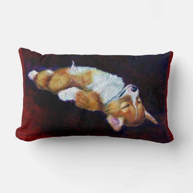 Pembroke Welsh Corgi Lumbar Pillow (Front)