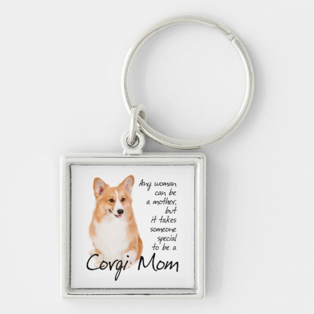 Pembroke Welsh Corgi Mum Keychain (Front)