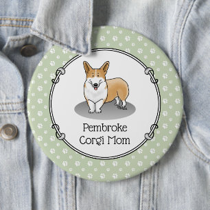Pembroke Welsh Corgi Mum (red 1) Dog Mum Cute 6 Cm Round Badge