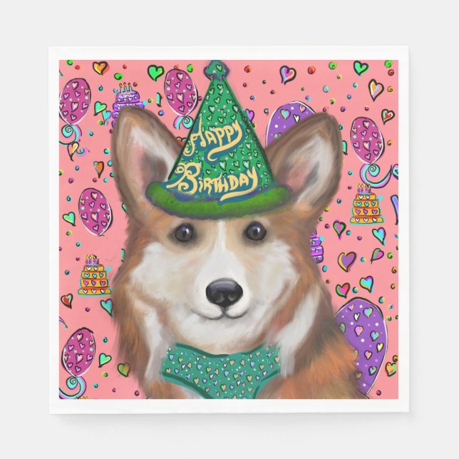 PEMBROKE WELSH CORGI  NAPKIN (Front)