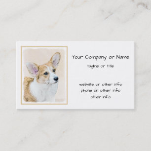 Pembroke Welsh Corgi Painting - Original Dog Art Business Card