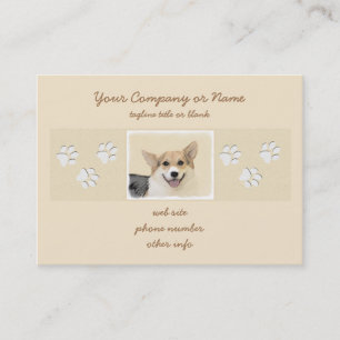 Pembroke Welsh Corgi Painting - Original Dog Art Business Card