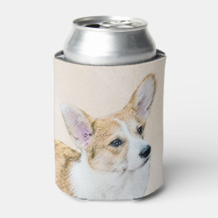 Pembroke Welsh Corgi Painting - Original Dog Art Can Cooler