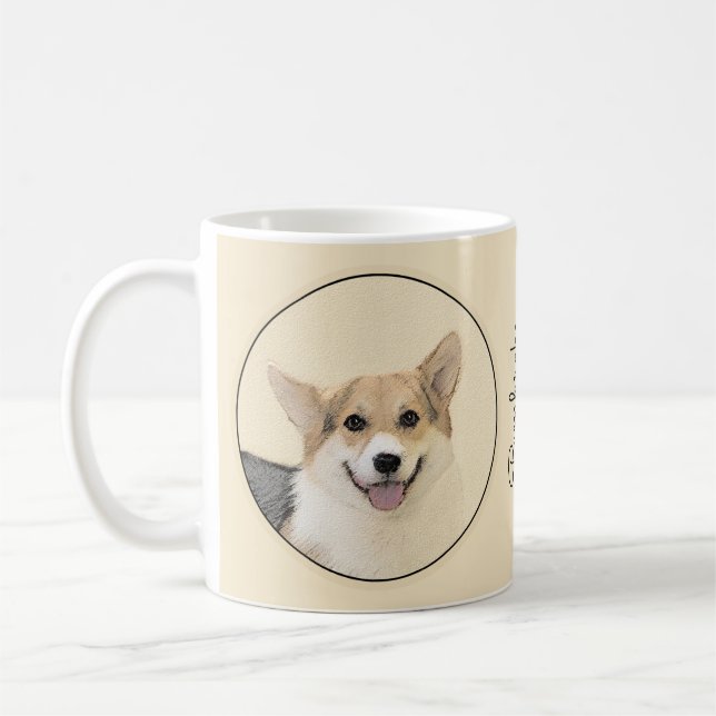 Pembroke Welsh Corgi Painting - Original Dog Art Coffee Mug (Left)