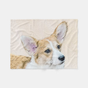 Pembroke Welsh Corgi Painting - Original Dog Art Fleece Blanket
