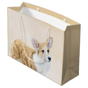 Pembroke Welsh Corgi Painting - Original Dog Art Large Gift Bag