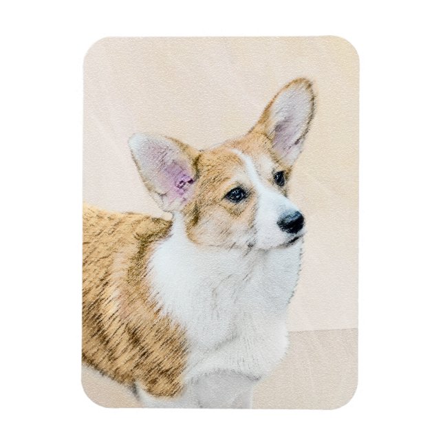 Pembroke Welsh Corgi Painting - Original Dog Art Magnet (Vertical)
