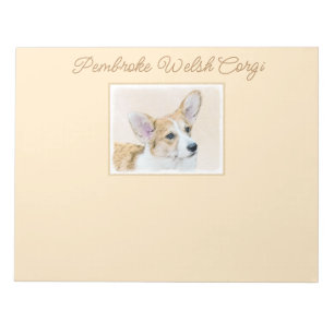 Pembroke Welsh Corgi Painting - Original Dog Art N Notepad