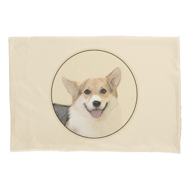 Pembroke Welsh Corgi Painting - Original Dog Art Pillowcase (Front)