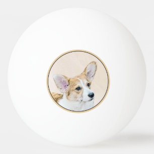 Pembroke Welsh Corgi Painting - Original Dog Art Ping Pong Ball