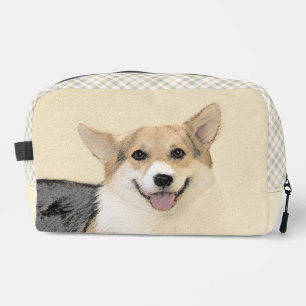Pembroke Welsh Corgi Painting Tri-Colour Dog Art Dopp Kit