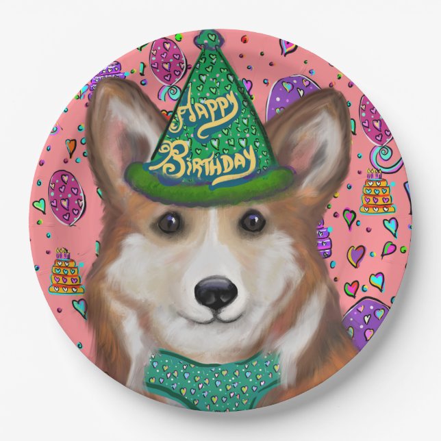PEMBROKE WELSH CORGI  PAPER PLATE (Front)