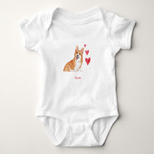 Pembroke Welsh Corgi  Personalized Dog Baby Bodysuit