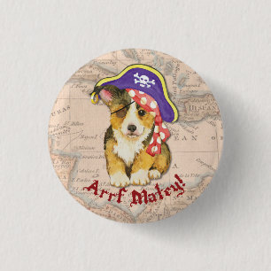Pembroke Welsh Corgi Pirate 3 Cm Round Badge