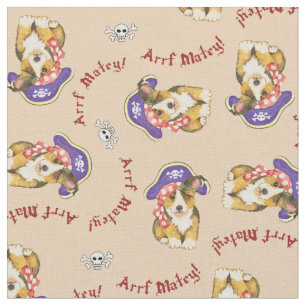 Pembroke Welsh Corgi Pirate Fabric