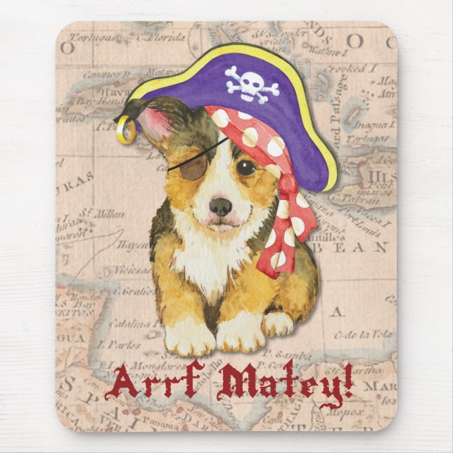 Pembroke Welsh Corgi Pirate Mouse Pad (Front)
