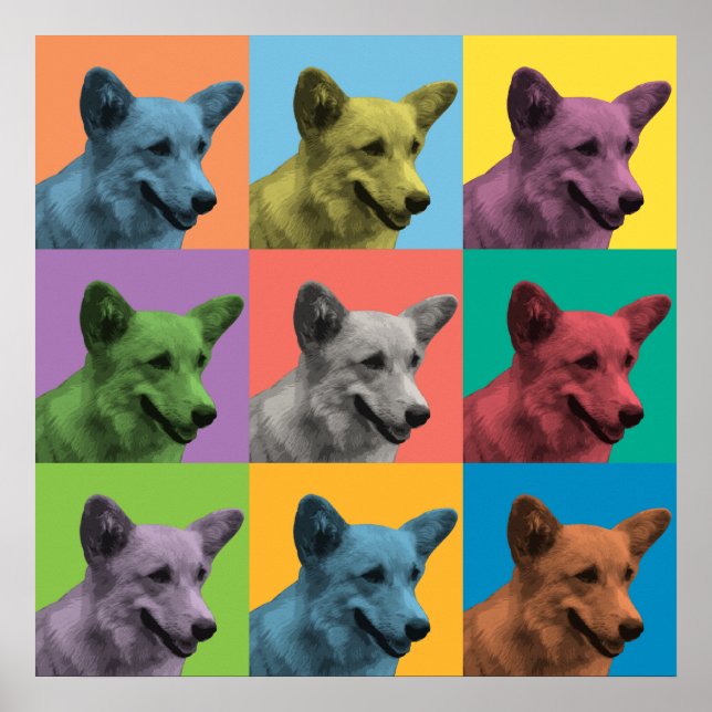 Pembroke Welsh Corgi Pop-Art Poster (Front)