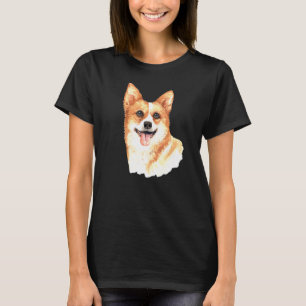Pembroke Welsh Corgi Portrait Cute Puppy Watercol T-Shirt